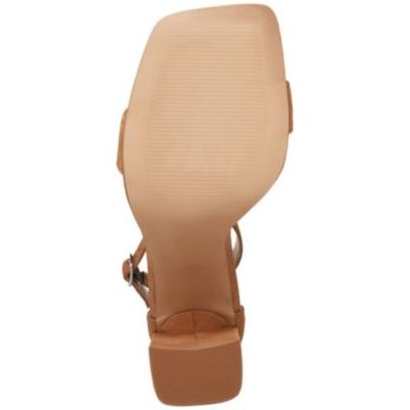 STEVE MADDEN Womens Beige Tiaa Square Toe Block Heel Leather Heeled Sandal 10 M - Picture 4 of 4